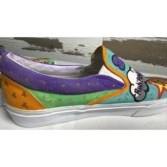 Custom Vans‎ Slip-On Shoes Scooby Doo Shaggy Signed Hand Painted Canvas 10.5 main image 4